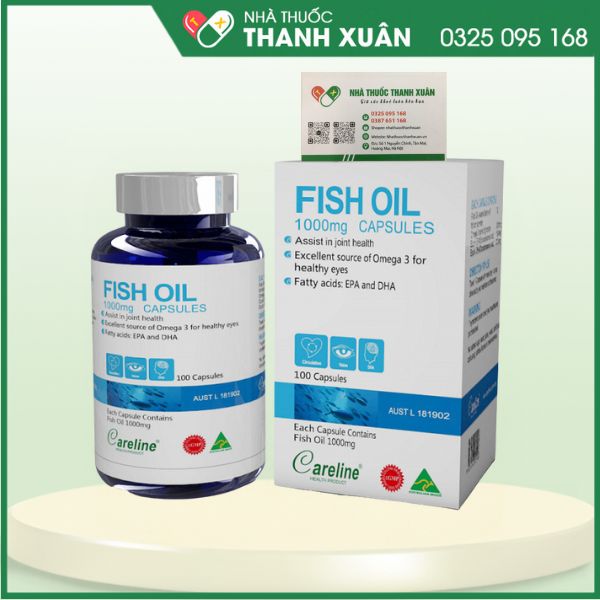 Fish Oil 1000mg Capsules - Giúp tăng cường thị lực, sáng mắt